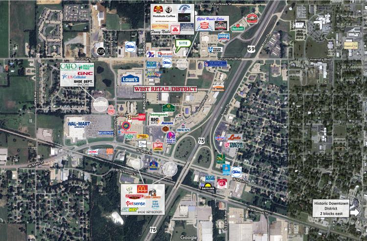retail space for lease Durant, OK retailer aerial