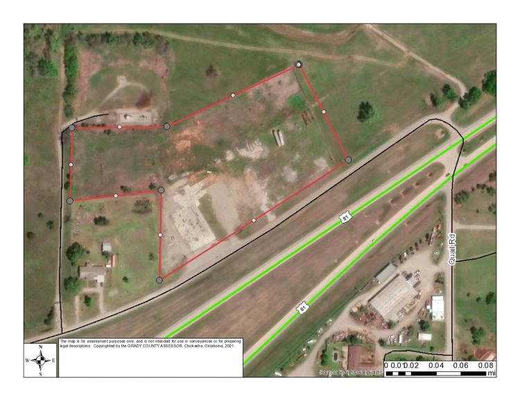 7.84 Acres - Highway 81 Frontage land for sale Chickasha, OK