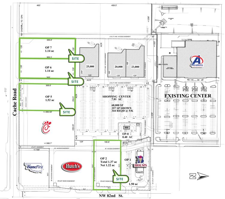 retail land/pad site for sale in Lawton, Ok site plan